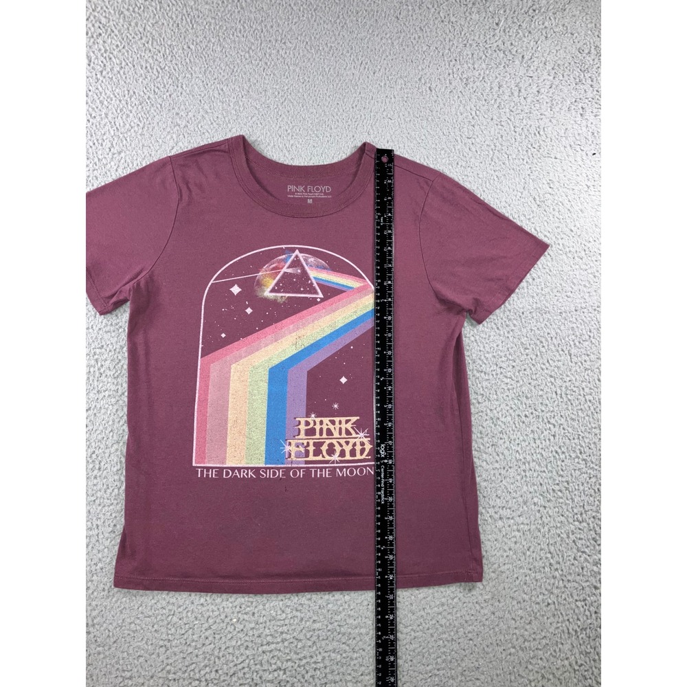 Pink Floyd T Shirt Women M Burgundy Dark Side of the Moon Graphic Tee Retro Alt - Picture 6 of 10